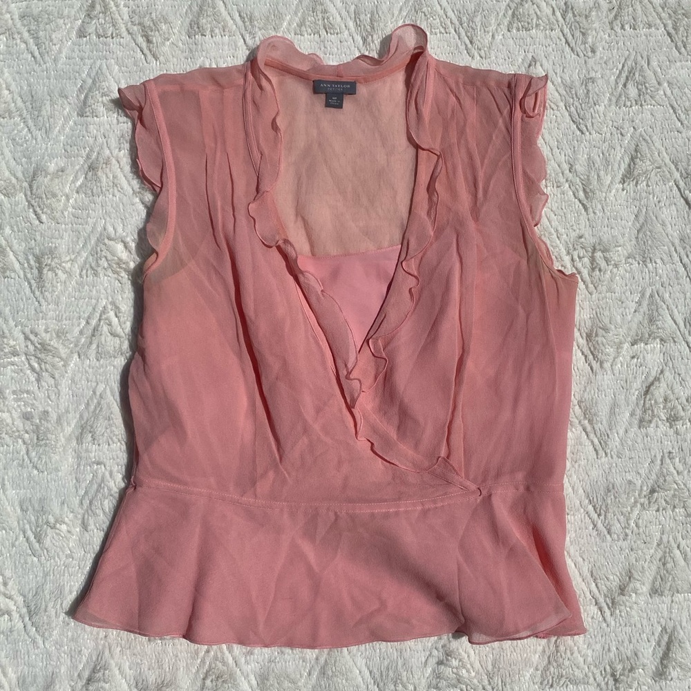 Ann Taylor pink blouse.